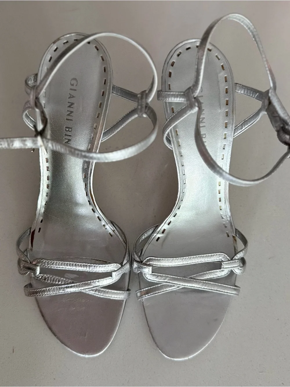 Gianni Bini Silver Strappy Heels